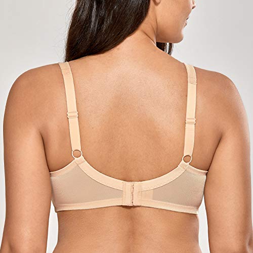 DELIMIRA - Sujetador Reductor Sin Relleno con Aros Minimizer para Mujer Beige 110C