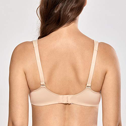 DELIMIRA Sujetador Reductor sin Relleno Tallas Grandes con Aros para Mujer Beige 95G DELIMIRA Sujetador Reductor sin Relleno Tallas Grandes con Aros para Mujer Beige 95G
