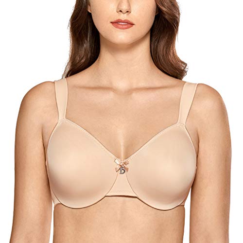 DELIMIRA Sujetador Reductor sin Relleno Tallas Grandes con Aros para Mujer Beige 95G DELIMIRA Sujetador Reductor sin Relleno Tallas Grandes con Aros para Mujer Beige 95G