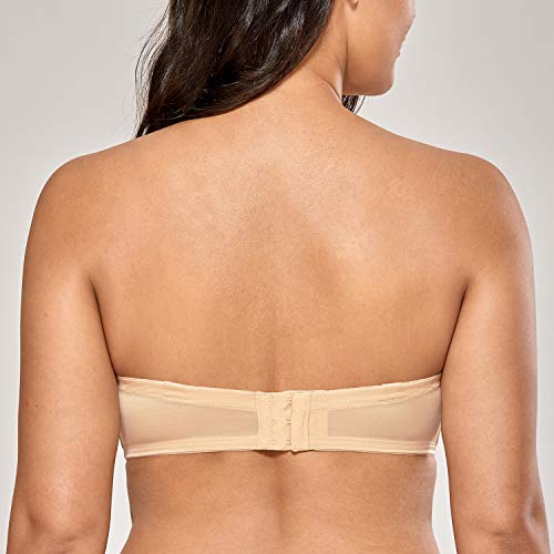 DELIMIRA - Sujetador Sin Tirantes con Aros Sin Relleno Mujer Beige 115C