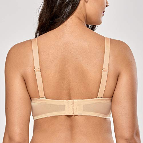 DELIMIRA - Sujetador Sin Tirantes con Aros Sin Relleno Mujer Beige 115C