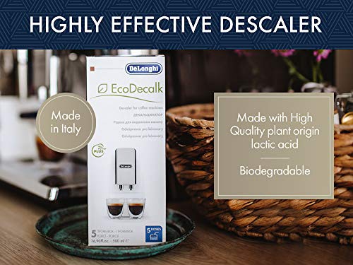 De'longhi Ecodecalk - Líquido descalcificador universal, cafeteras superautomáticas, 500 ml, ecológico y eficiente, compatible cafeteras modelos ECAM / ETAM De'longhi Ecodecalk - Líquido descalcificador universal, cafeteras superautomáticas, 500 ml, ecológico y eficiente, compatible cafeteras modelos ECAM / ETAM
