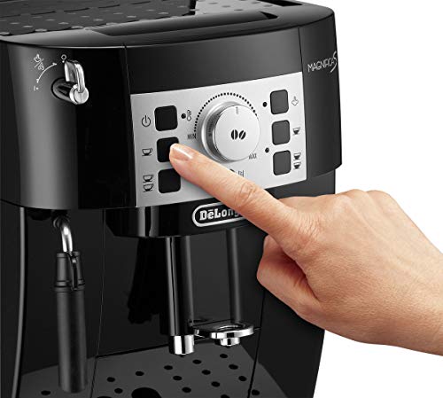 De'longhi Magnifica S - Cafetera Superautomática con 15 Bares de Presión, Cafetera para Espresso y Cappuccino, 13 Programas Ajustables, Sistema de Auto-limpieza, ECAM 22.110.B, Negra 35x24x43cm