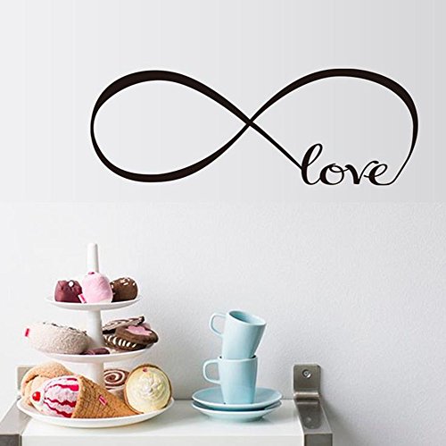 Demarkt Adhesivo de Pared Inglés Love Decorativo Pegatina Pared Para Dormitorio Vinilos Stickers Elegante y Hermoso 22 * 60CM 1PCS