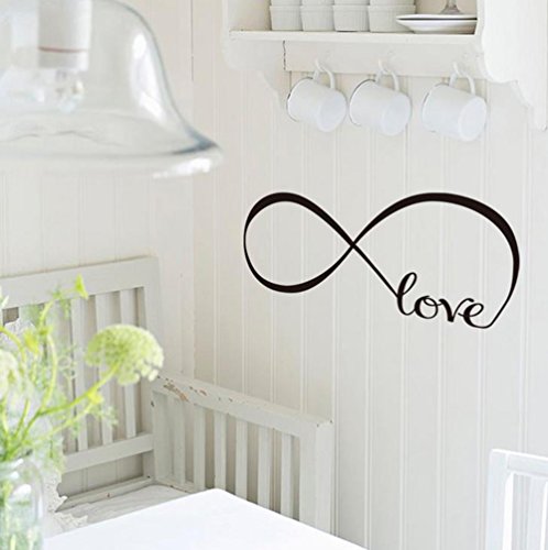 Demarkt Adhesivo de Pared Inglés Love Decorativo Pegatina Pared Para Dormitorio Vinilos Stickers Elegante y Hermoso 22 * 60CM 1PCS