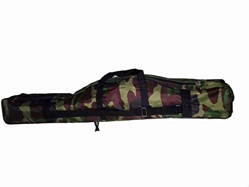 DEPALMERA✮ Funda Bolso para Caña de Pescar 155cm Color Camuflaje Bolsa Doble de Pesca para Cañas y Accesorios