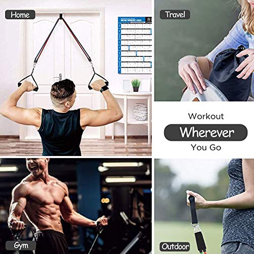 Depmog Juego bandas resistencia fitness 100lbs, 5pcs Tubo Elásticos, 12pcs, Ajustable, Caucho Natural, Para Ejercicio en Casa, Gym, Cintas Profecional Yoga con Bolsa Almacenamiento Depmog Juego bandas resistencia fitness 100lbs, 5pcs Tubo Elásticos, 12pcs, Ajustable, Caucho Natural, Para Ejercicio en Casa, Gym, Cintas Profecional Yoga con Bolsa Almacenamiento