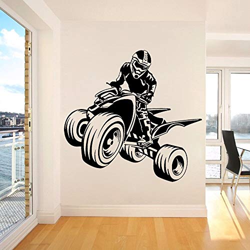 Deportes extremos pegatinas de pared de vinilo motocicleta de cuatro ruedas ATV coche de carreras para papel tapiz decoración de arte de pared de bricolaje decoración de la sala de juegos en casa
