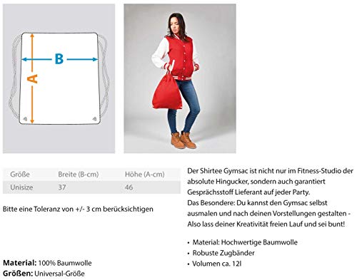 Desconocido Gymsac - Saco de algodón para gimnasia, diseño sencillo y divertido con texto en alemán Immer Wenn Du Lachst, Stirbt Irgendwo Ein Problem, color, talla 37cm-46cm