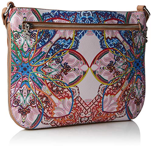 Desigual - Bag Mexican Cards Molina Women, Bolsos bandolera Mujer, Azul (Azul Agua), 2x23x30.5 cm (B x H T)