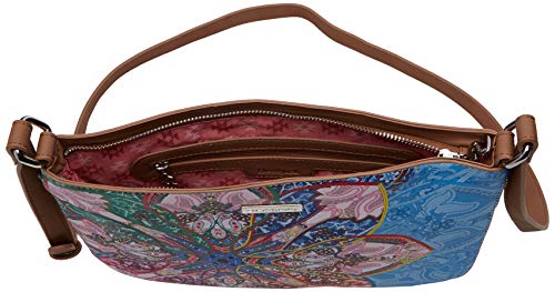 Desigual - Bag Mexican Cards Molina Women, Bolsos bandolera Mujer, Azul (Azul Agua), 2x23x30.5 cm (B x H T)