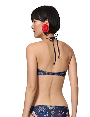Desigual Swimwear Bandeau REM Woman Blue, Tops de bikini para Mujer, Azul (Navy 5000), L Desigual Swimwear Bandeau REM Woman Blue, Tops de bikini para Mujer, Azul (Navy 5000), L