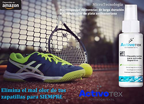 Desodorante calzado deportivo, zapatos, zapatillas, botas | Spray eliminador de olores para ropa y tejido | ACTIVOTEX (80 ml) Desodorante calzado deportivo, zapatos, zapatillas, botas | Spray eliminador de olores para ropa y tejido | ACTIVOTEX (80 ml)