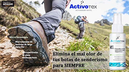 Desodorante calzado deportivo, zapatos, zapatillas, botas | Spray eliminador de olores para ropa y tejido | ACTIVOTEX (80 ml) Desodorante calzado deportivo, zapatos, zapatillas, botas | Spray eliminador de olores para ropa y tejido | ACTIVOTEX (80 ml)