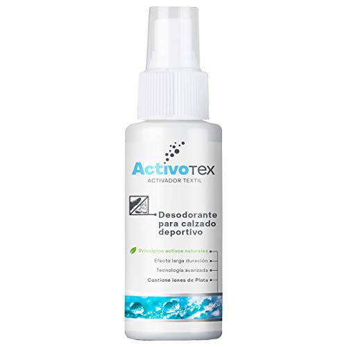 Desodorante calzado deportivo, zapatos, zapatillas, botas | Spray eliminador de olores para ropa y tejido | ACTIVOTEX (80 ml)