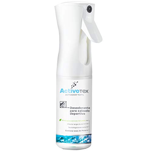 Desodorante calzado deportivo, zapatos, zapatillas, botas | Spray eliminador de olores para ropa y tejido | ACTIVOTEX (80 ml)