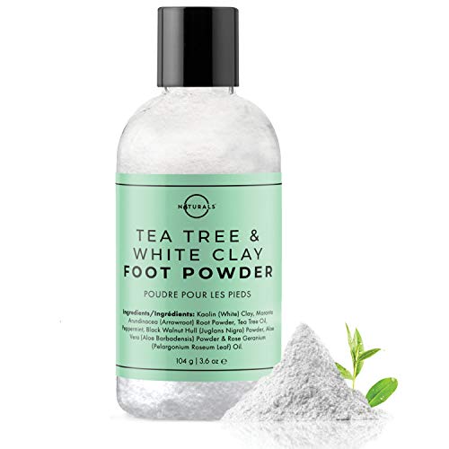 Desodorante Natural en Polvo Para el Cuidado De Los Pies . Reduce Sudor y Micosis Uñas. Antifúngico, con Aceite Esencial de Árbol de Té. Sin Talco Elimina Malos Olores zapatos y pies . Unisex 104 gr.