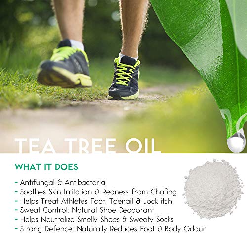 Desodorante Natural en Polvo Para el Cuidado De Los Pies . Reduce Sudor y Micosis Uñas. Antifúngico, con Aceite Esencial de Árbol de Té. Sin Talco Elimina Malos Olores zapatos y pies . Unisex 104 gr. Desodorante Natural en Polvo Para el Cuidado De Los Pies . Reduce Sudor y Micosis Uñas. Antifúngico, con Aceite Esencial de Árbol de Té. Sin Talco Elimina Malos Olores zapatos y pies . Unisex 104 gr.