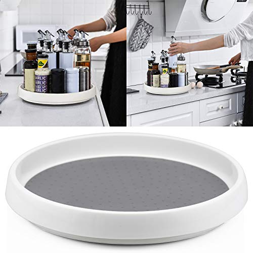 DESON 2 pcs Plato Giratorio para Especias Soporte Giratorio para Especias Organizador de Plástico para Especias Botellas de Especias Ingredientes de Aceite Frascos para Cocinar