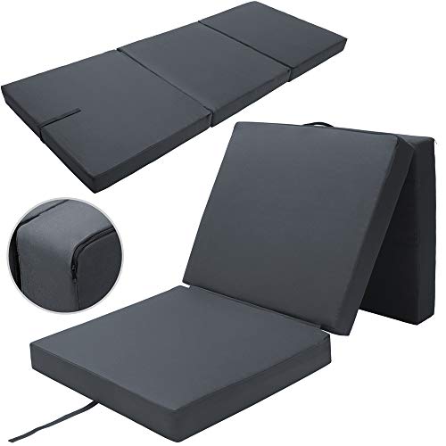 Detex Colchón Plegable con Funda para Invitados Camping de Viaje Auxiliar Lavable y Repelente al Agua 190x70x10cm Antracita Detex Colchón Plegable con Funda para Invitados Camping de Viaje Auxiliar Lavable y Repelente al Agua 190x70x10cm Antracita