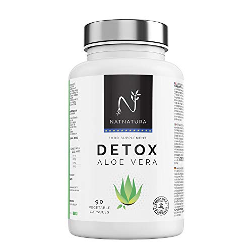 Detox Aloe Vera+Hinojo. Plan detox adelgazante natural para eliminar toxinas y limpieza de colon.Suplemento alimenticio vegetal a base de aloe vera puro. Vegano y sin gluten. 90 capsulas vegetales.