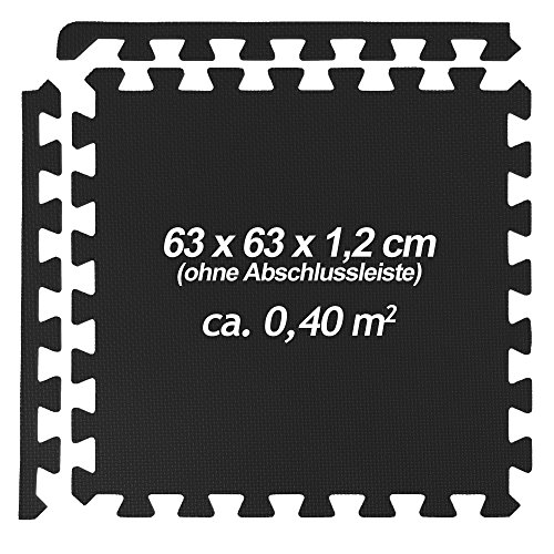 Deuba Alfombrilla Puzzle Negra de casa de Espuma EVA 183,5 x 123,5 cm Antideslizante Esterilla de Fitness Impermeable