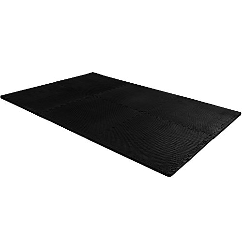 Deuba Alfombrilla Puzzle Negra de casa de Espuma EVA 183,5 x 123,5 cm Antideslizante Esterilla de Fitness Impermeable