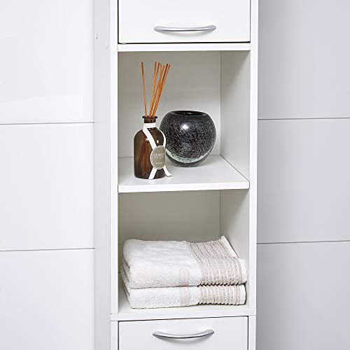 Deuba Armario de baño Blanco y Alto Mueble de alamacenamiento con 2 Puertas 2 estantes 185x30x30 cm almacenaje Toallas