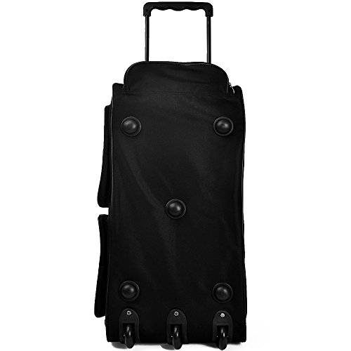 Deuba Bolsa de Viaje XXL Maleta Negro 160 litros 85 x 43 x 44 3 Ruedas 5 pies Mango telescópico extraíble Viajes