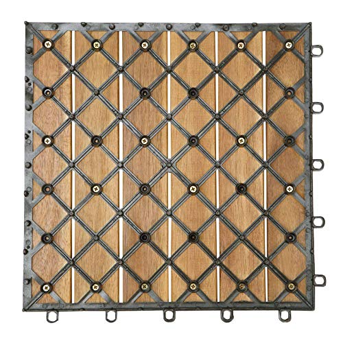 Deuba Set de 33 baldosas"Clásica" de madera Acacia 30 x 30 cm por 3m² losas de terraza jardín balcón spa Deuba Set de 33 baldosas"Clásica" de madera Acacia 30 x 30 cm por 3m² losas de terraza jardín balcón spa
