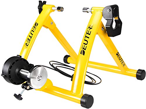 Deuter - Unidad magnética para entrenamiento con bicicleta en interiores, portátil, cierre de liberación rápida y sistema elevador con para rueda delantera