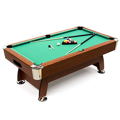 Devessport - Mesa de Billar Semi Profesional Cortés - Fácil Montaje - Incluye niveladores de Patas - Ideal para Jugar con Amigos - Medidas: 211.5 x 120.5 x 78 Cm