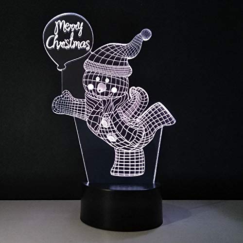 DFDLNL Figuras navideñas Luz de Noche Muñeco de Nieve Lámpara de Noche Colores 3D Luminaria Noel Decoración Brillante Navidad Lampar Regalos de año para niños DFDLNL Figuras navideñas Luz de Noche Muñeco de Nieve Lámpara de Noche Colores 3D Luminaria Noel Decoración Brillante Navidad Lampar Regalos de año para niños