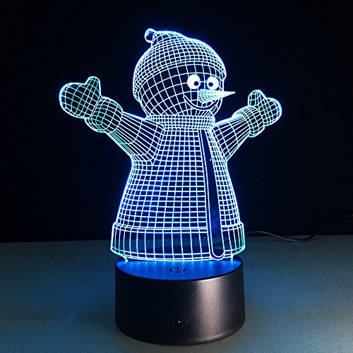 DFDLNL Muñeco de Nieve 7 Colores Que cambian 3D Visual Led Night Night Table 3D Lámpara Baby Sleeping Lighting para la decoración del hogar DFDLNL Muñeco de Nieve 7 Colores Que cambian 3D Visual Led Night Night Table 3D Lámpara Baby Sleeping Lighting para la decoración del hogar