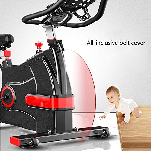 DFMD Bicicleta de Ejercicio Profesional para Interiores - Inicio Unisex Pérdida de Peso Abdominal Sports Bike Safety Big Flywheel Asiento cómodo Equipo Deportivo Ultra silencioso (Color : Black)