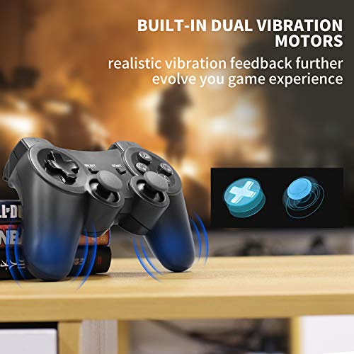 Dhaose Mando Inalámbrico para PS3, Controller Bluetooth con Doble Vibración, Wireless Rechargable Bluetooth Gamepad Remote Joystick Controller Gamepad para Playstation 3 Dhaose Mando Inalámbrico para PS3, Controller Bluetooth con Doble Vibración, Wireless Rechargable Bluetooth Gamepad Remote Joystick Controller Gamepad para Playstation 3