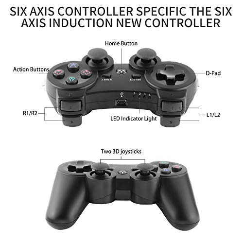 Dhaose Mando Inalámbrico para PS3, Controller Bluetooth con Doble Vibración, Wireless Rechargable Bluetooth Gamepad Remote Joystick Controller Gamepad para Playstation 3 Dhaose Mando Inalámbrico para PS3, Controller Bluetooth con Doble Vibración, Wireless Rechargable Bluetooth Gamepad Remote Joystick Controller Gamepad para Playstation 3
