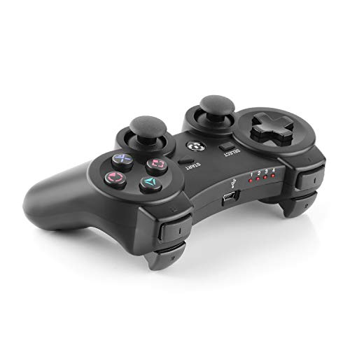 Dhaose Mando Inalámbrico para PS3, Controller Bluetooth con Doble Vibración, Wireless Rechargable Bluetooth Gamepad Remote Joystick Controller Gamepad para Playstation 3