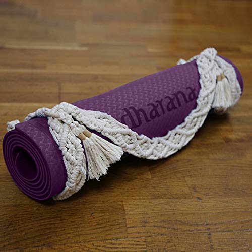 Dharana Esterilla Yoga Mat Antideslizante Profesional- Colchoneta Gruesa para Deportes - Gimnasia Pilates Fitness - Ecológica -183cm Largo - 61cm Ancho - 0.6cm Grosor