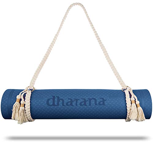 Dharana Esterilla Yoga Mat Antideslizante Profesional- Colchoneta Gruesa para Deportes - Gimnasia Pilates Fitness - Ecológica -183cm Largo - 61cm Ancho - 0.6cm Grosor