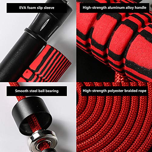 DHDHWL Saltar la Cuerda Cuerda Ajustable De 3 M. Cuerda para Saltar Pesada/Ponderada con Cojinete De Cable Metálico para Cuerdas De Saltar Entrenamiento En Rojo DHDHWL Saltar la Cuerda Cuerda Ajustable De 3 M. Cuerda para Saltar Pesada/Ponderada con Cojinete De Cable Metálico para Cuerdas De Saltar Entrenamiento En Rojo