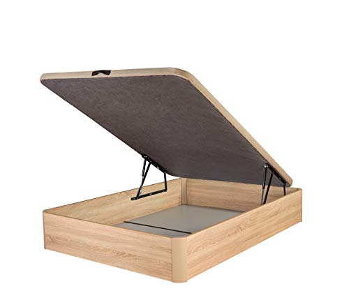 DHOME Canape Abatible Tapizado 3D 4 válvulas Maxima Calidad Esquinas canapé Madera (135x190 Roble, 22mm) DHOME Canape Abatible Tapizado 3D 4 válvulas Maxima Calidad Esquinas canapé Madera (135x190 Roble, 22mm)