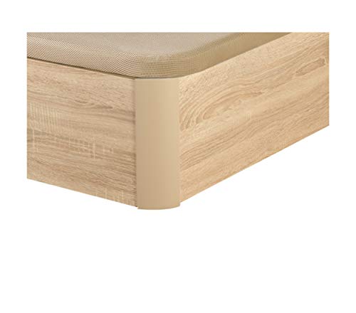 DHOME Canape Abatible Tapizado 3D 4 válvulas Maxima Calidad Esquinas canapé Madera (135x190 Roble, 22mm)