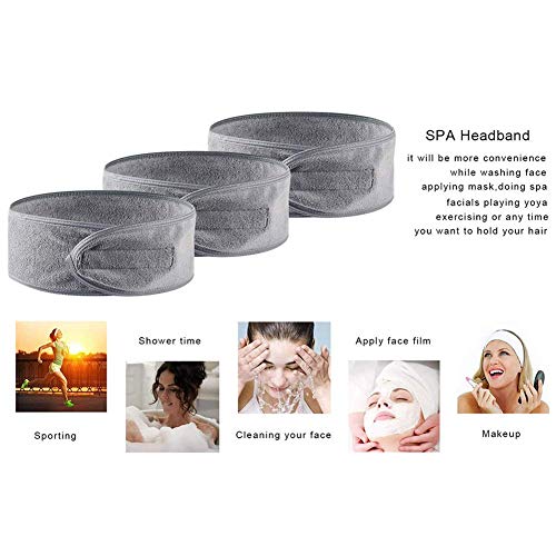 Diadema de Maquillaje de Spa Diadema de Tela Diadema Deportiva Elástica de Yoga Cinta de Cabeza de Baño, 3 Piezas Diadema de Maquillaje de Spa Diadema de Tela Diadema Deportiva Elástica de Yoga Cinta de Cabeza de Baño, 3 Piezas