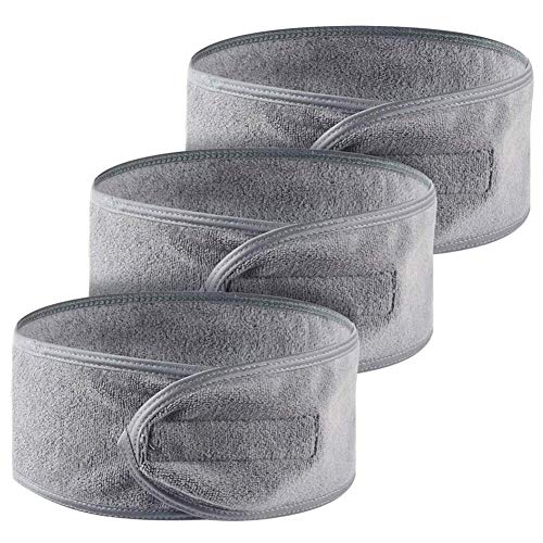 Diadema de Maquillaje de Spa Diadema de Tela Diadema Deportiva Elástica de Yoga Cinta de Cabeza de Baño, 3 Piezas