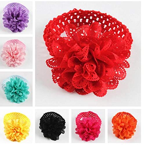 Diademas Bebe Niña,SHOBDW Elásticas Arcos De Encaje De Flores Bebé Turbante Viste A La Cabeza Envuelve Accesorios De Fotografía Cintas para el pelo Bebe Niña Recien Nacida,Rojo