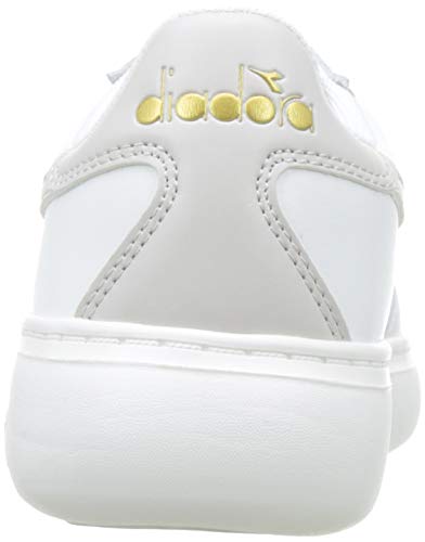 Diadora B.Elite Wide, Zapatillas Mujer, Bianco Bianco Candido Grigio Vento C7904, 41 EU