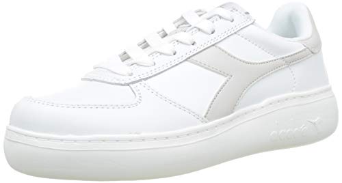 Diadora B.Elite Wide, Zapatillas Mujer, Bianco Bianco Candido Grigio Vento C7904, 41 EU