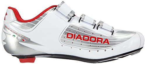 Diadora TRIVEX - Calzado de ciclismo unisex, color Multicolor (silber/weiß/rot 2746), talla 45