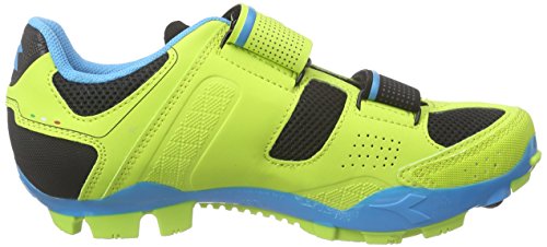 Diadora X Phantom II, Zapatillas de Ciclismo de montaña. Hombre, Amarillo Lime Punch BLU Fluo6035, 42 EU